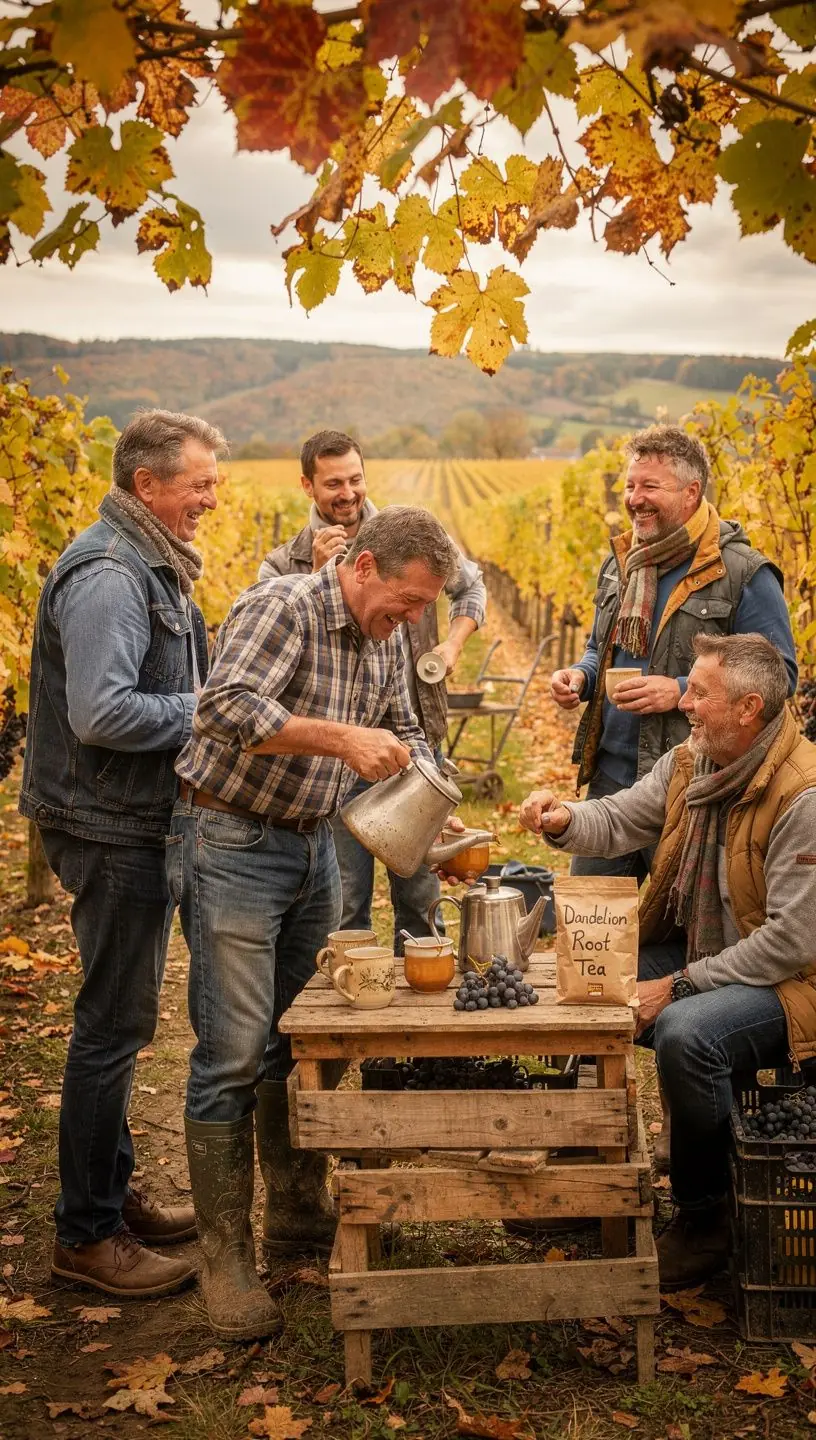Vue d'un paysage belge avec des fleurs de pissenlit en arriГЁre-plan.