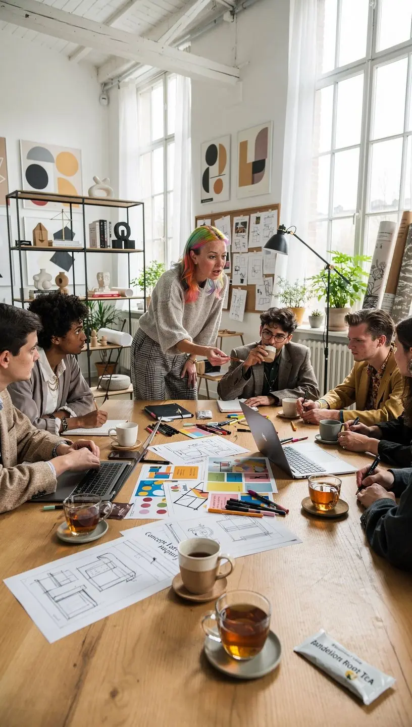 Thé de racine de pissenlit servi avec des biscuits sur une assiette élégante.