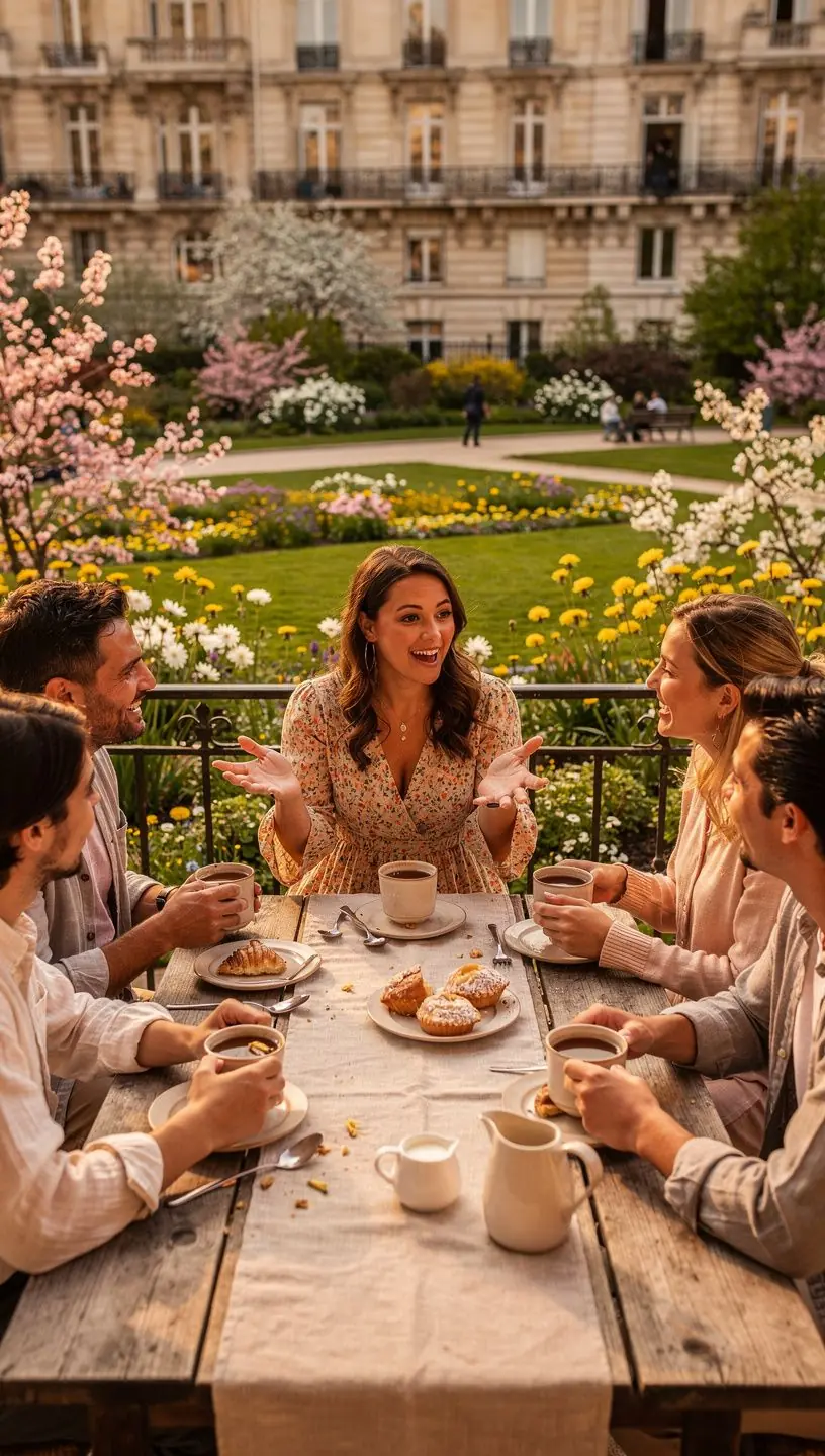 Vue panoramique d'un jardin de pissenlit en fleur sous un ciel bleu.